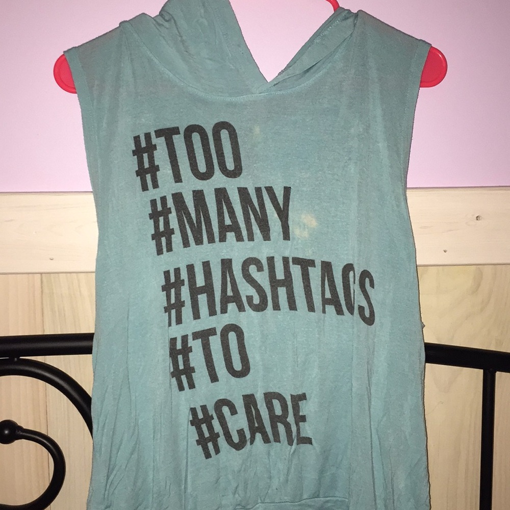 Blue graphic, hooded muscle tee
